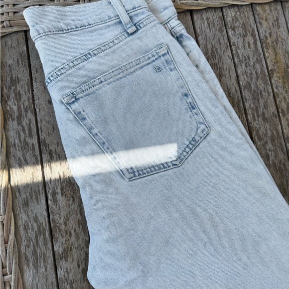 rag & bone faded blue Straight Leg Jeans with frayed hem - Picture 3 of 5